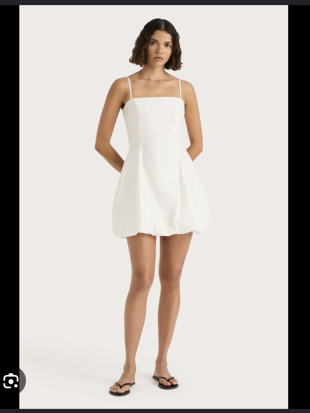 Faithfull The Brand Lera Bubble Hem Dress Mini 100% Cotton Size 6